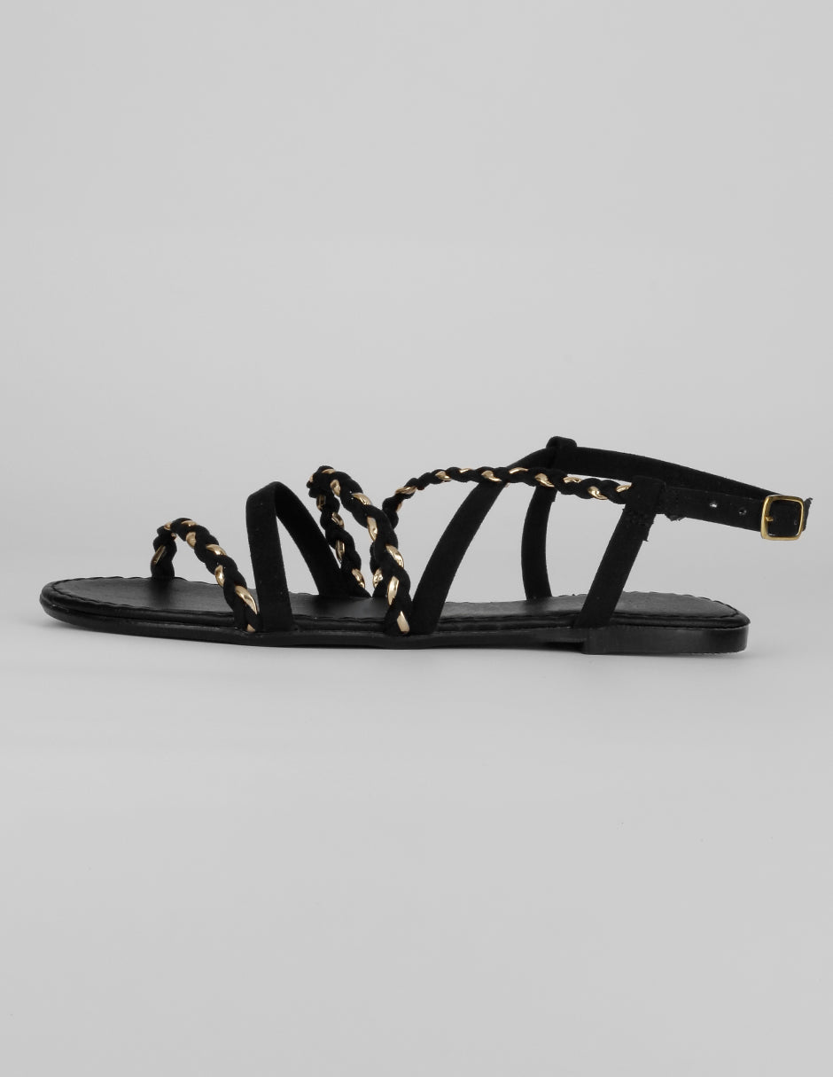 Sandalias de piso Exterior Textil Color Negro Para Mujer De RBBASICS