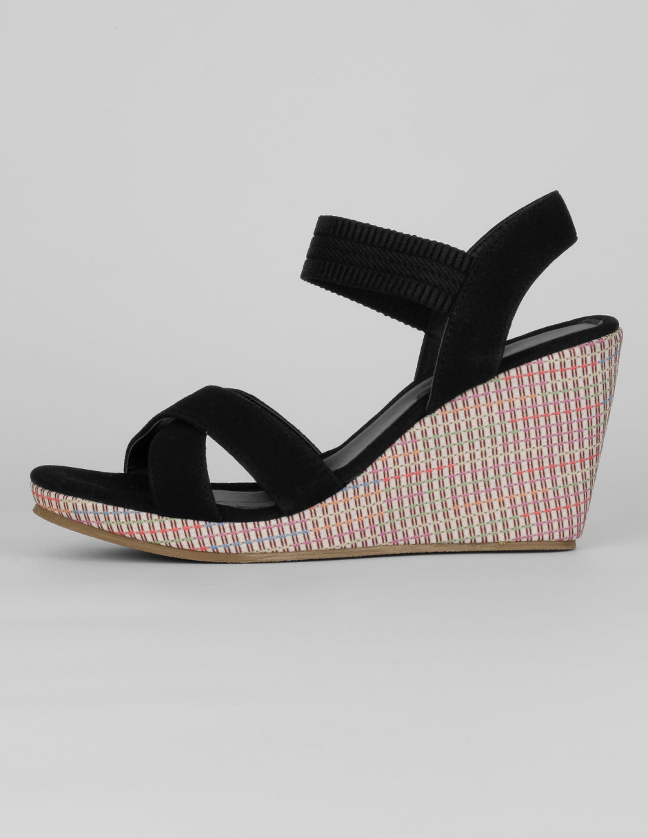 Sandalias con plataforma Exterior Textil Color Negro Para Mujer De RBCOLLECTION