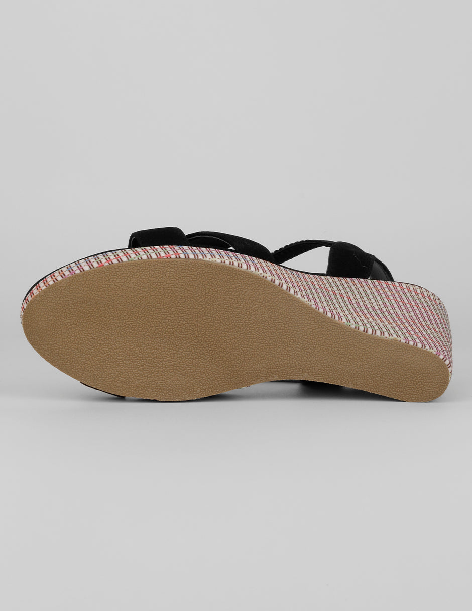 Sandalias con plataforma Naia en Textil – Negro