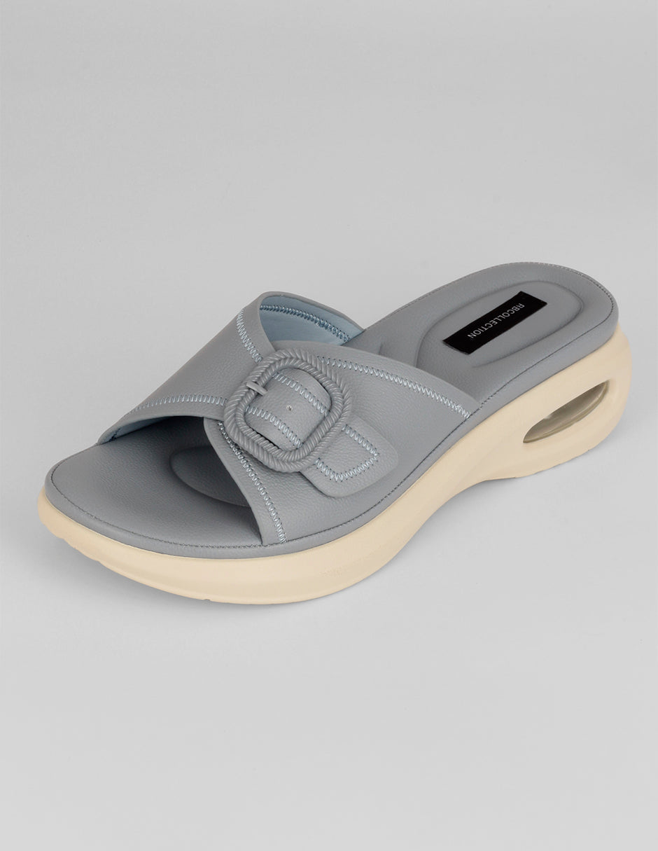 Sandalias con plataforma Confy en Piel vegana – Azul