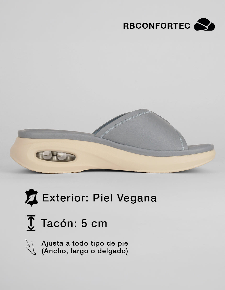 Sandalias con plataforma Confy en Piel vegana – Azul