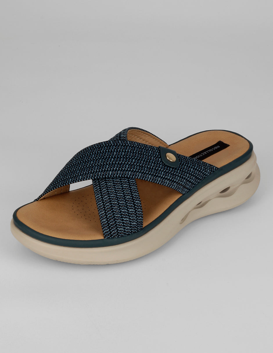 Sandalias con plataforma Comfy en Textil – Azul