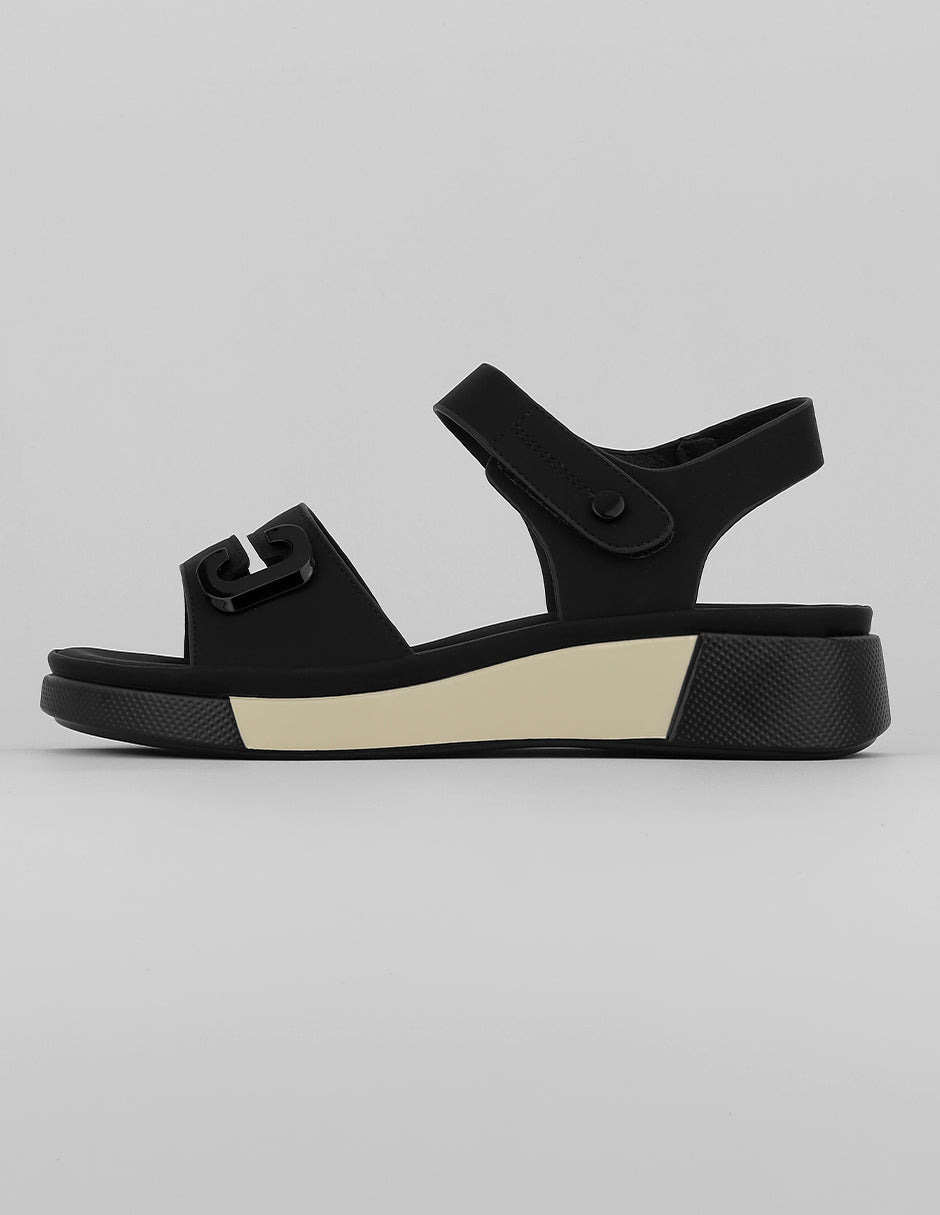 Sandalias con plataforma Exterior Piel vegana Color Negro Para Mujer De RBCOLLECTION