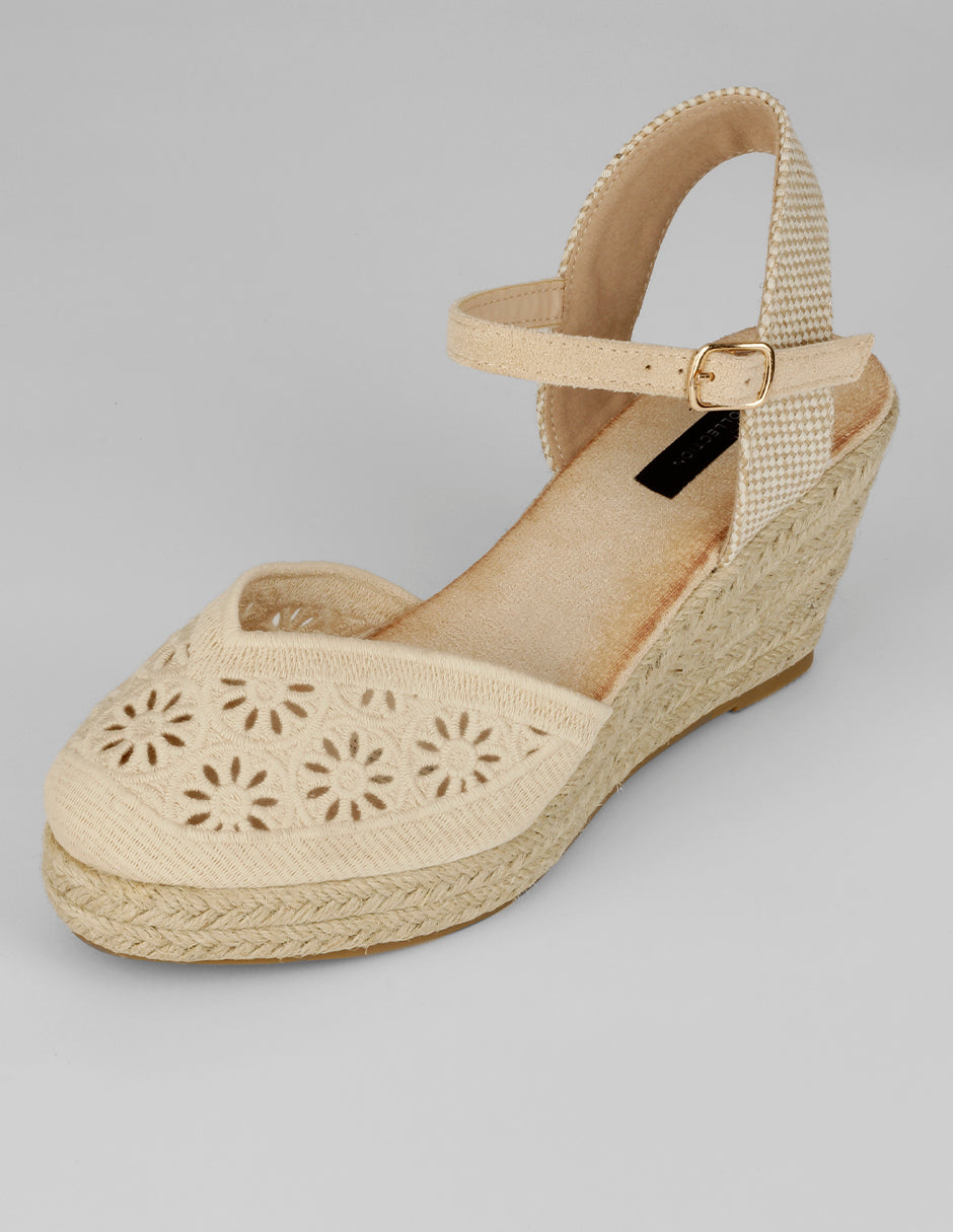 Sandalias con plataforma Naia en Textil – Latte