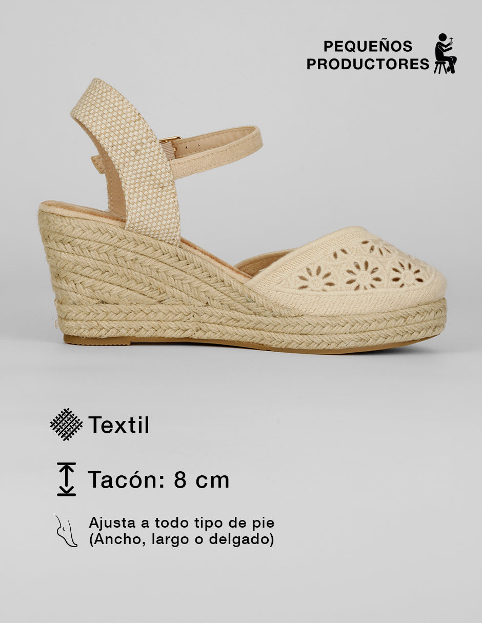 Sandalias con plataforma Naia en Textil – Latte
