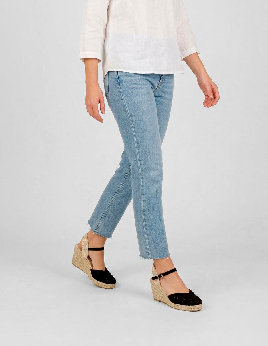Sandalias con plataforma Naia en Textil – Negro