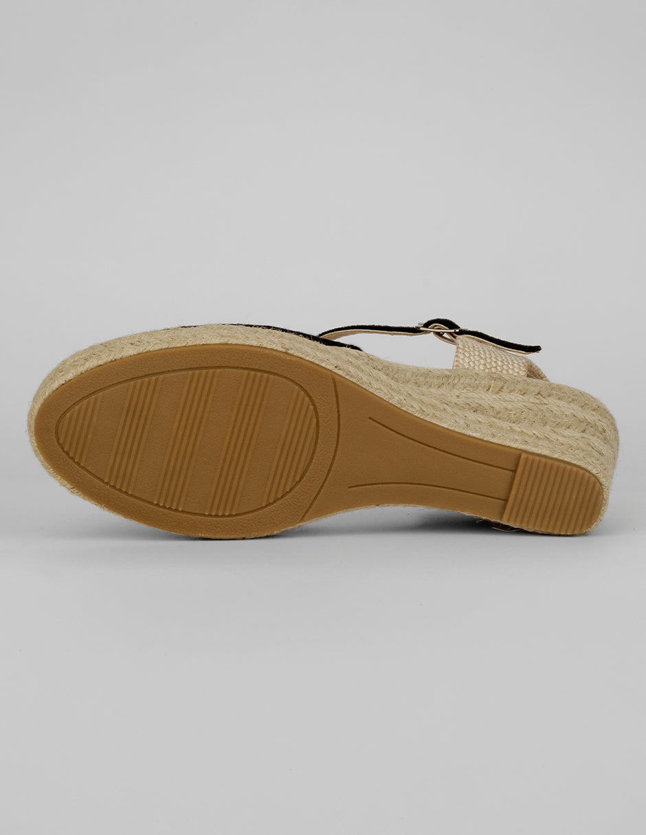 Sandalias con plataforma Naia en Textil – Negro