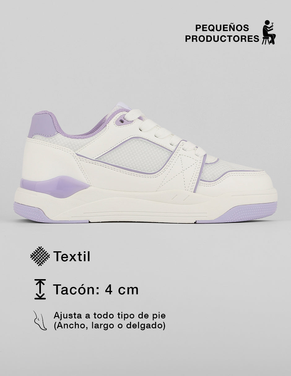 Tenis con cordones  Urban en Textil – Blanco