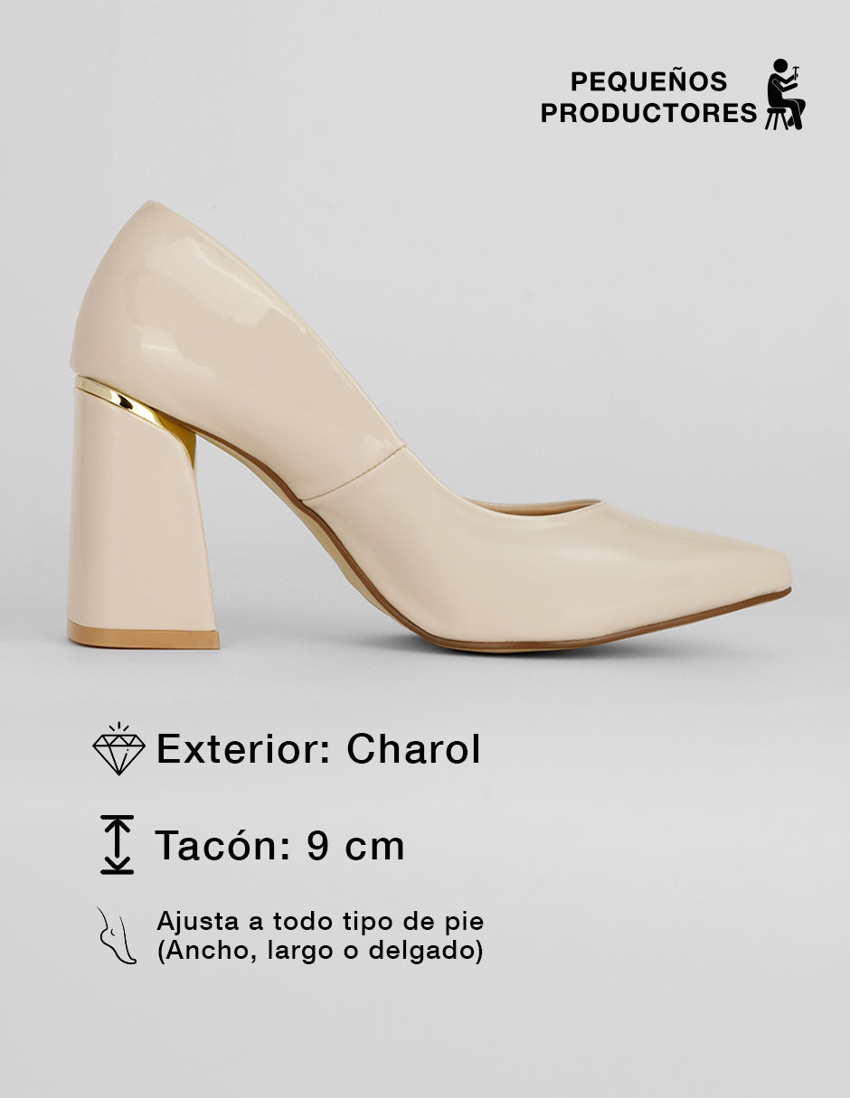 Zapatillas Classy en Charol – Beige