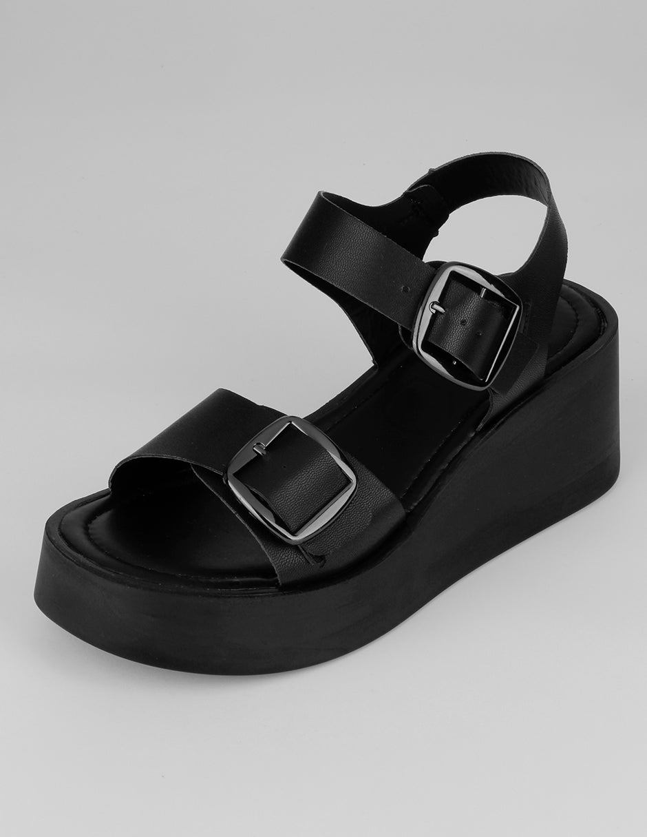 Sandalias con plataforma Yuri en Piel vegana – Negro