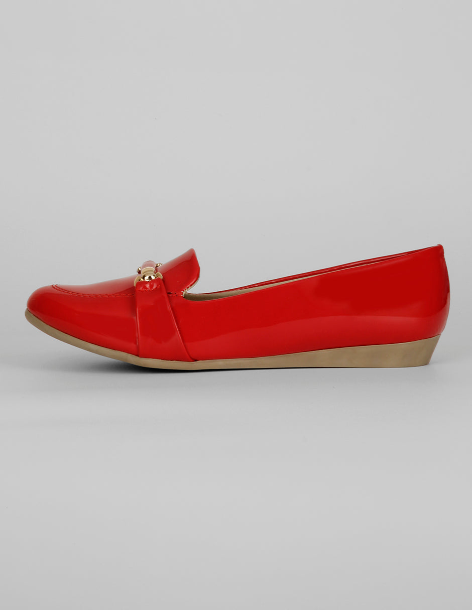 Mocasines Exterior Charol Color Rojo Para Mujer De RBCOLLECTION
