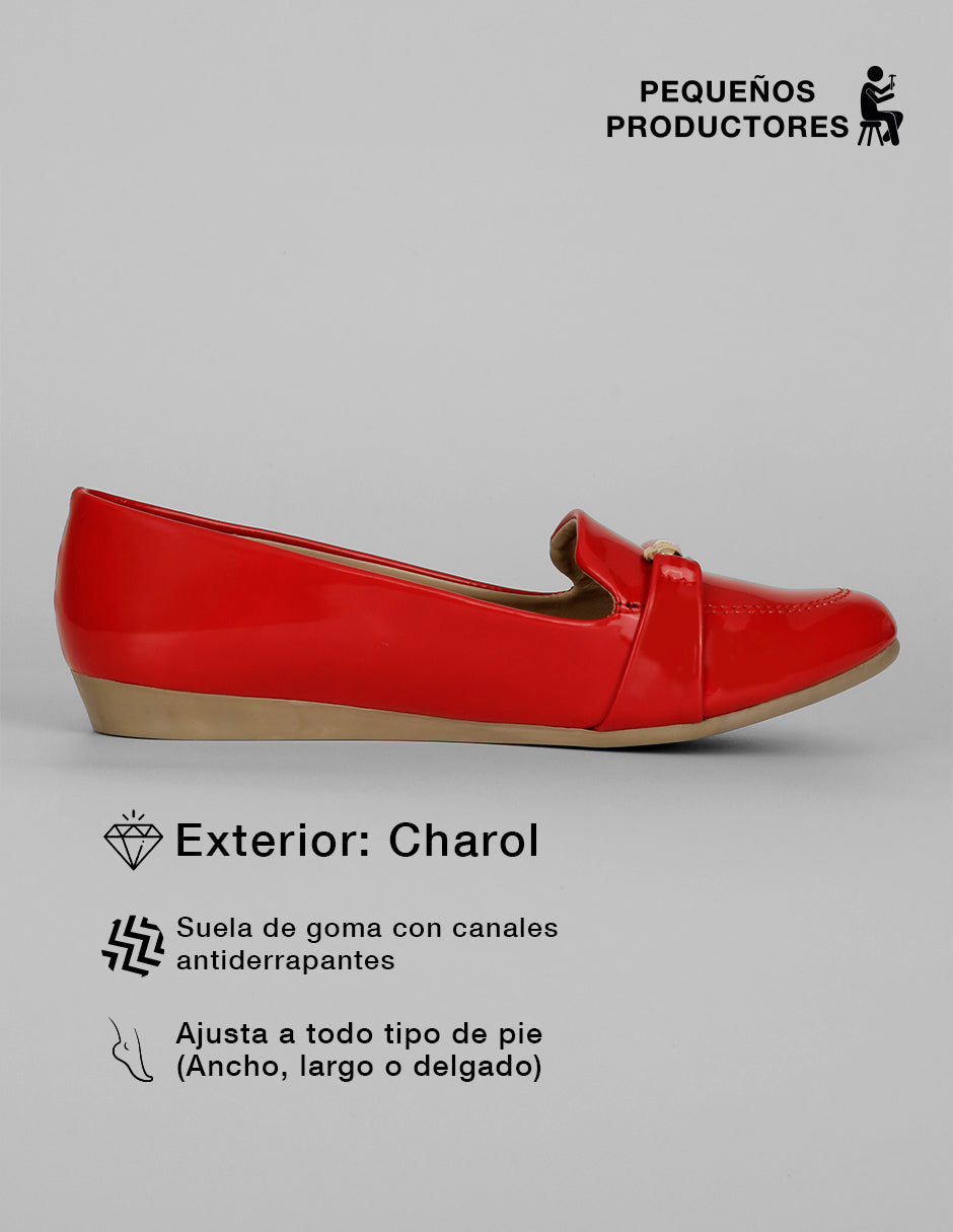 Mocasines Lane en Charol – Rojo