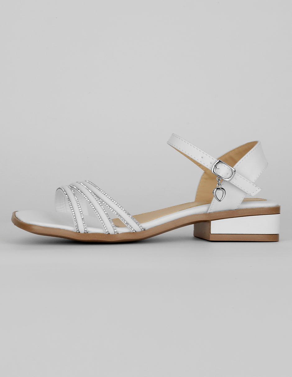 Sandalia con tacón Exterior Piel vegana Color Blanco Para Mujer De RBCOLLECTION
