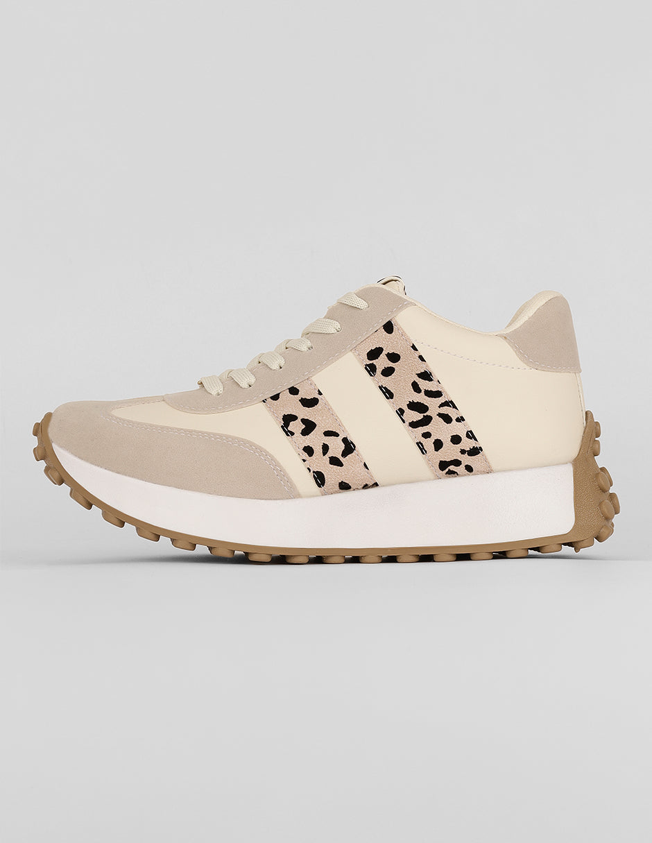 Tenis con cordones Exterior Piel vegana Color Late Para Mujer De RBCOLLECTION