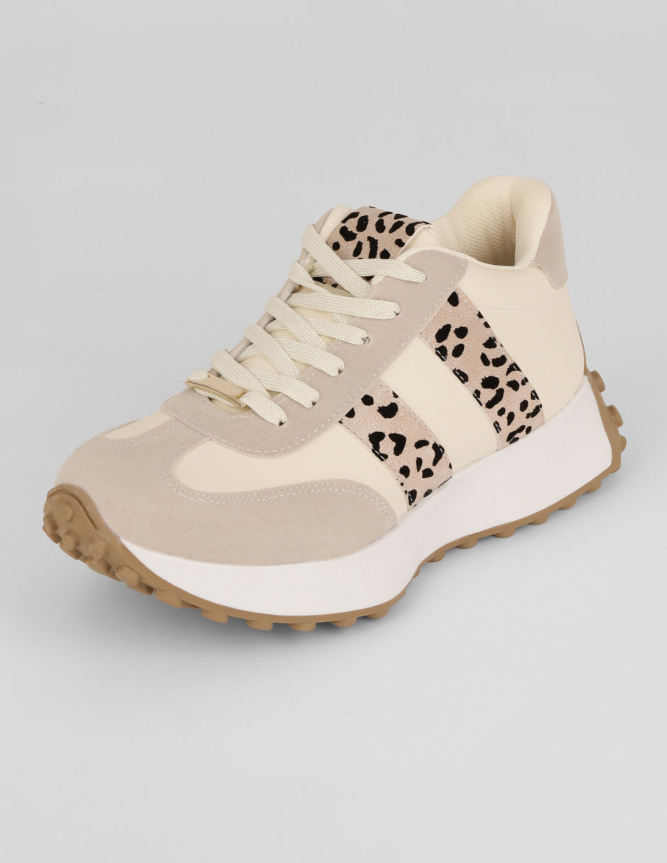 Tenis con cordones  Urban en Piel vegana – Blanco