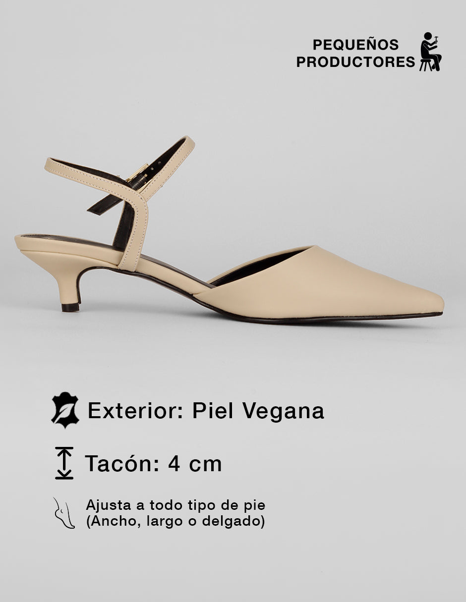 Zapatillas Slingback en Piel vegana – Latte