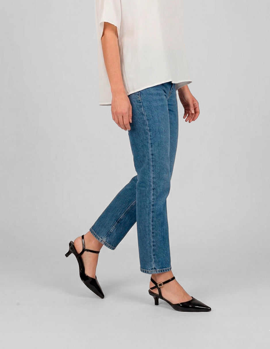 Zapatillas Slingback en Charol – Negro
