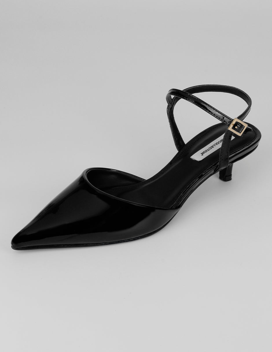Zapatillas Slingback en Charol – Negro