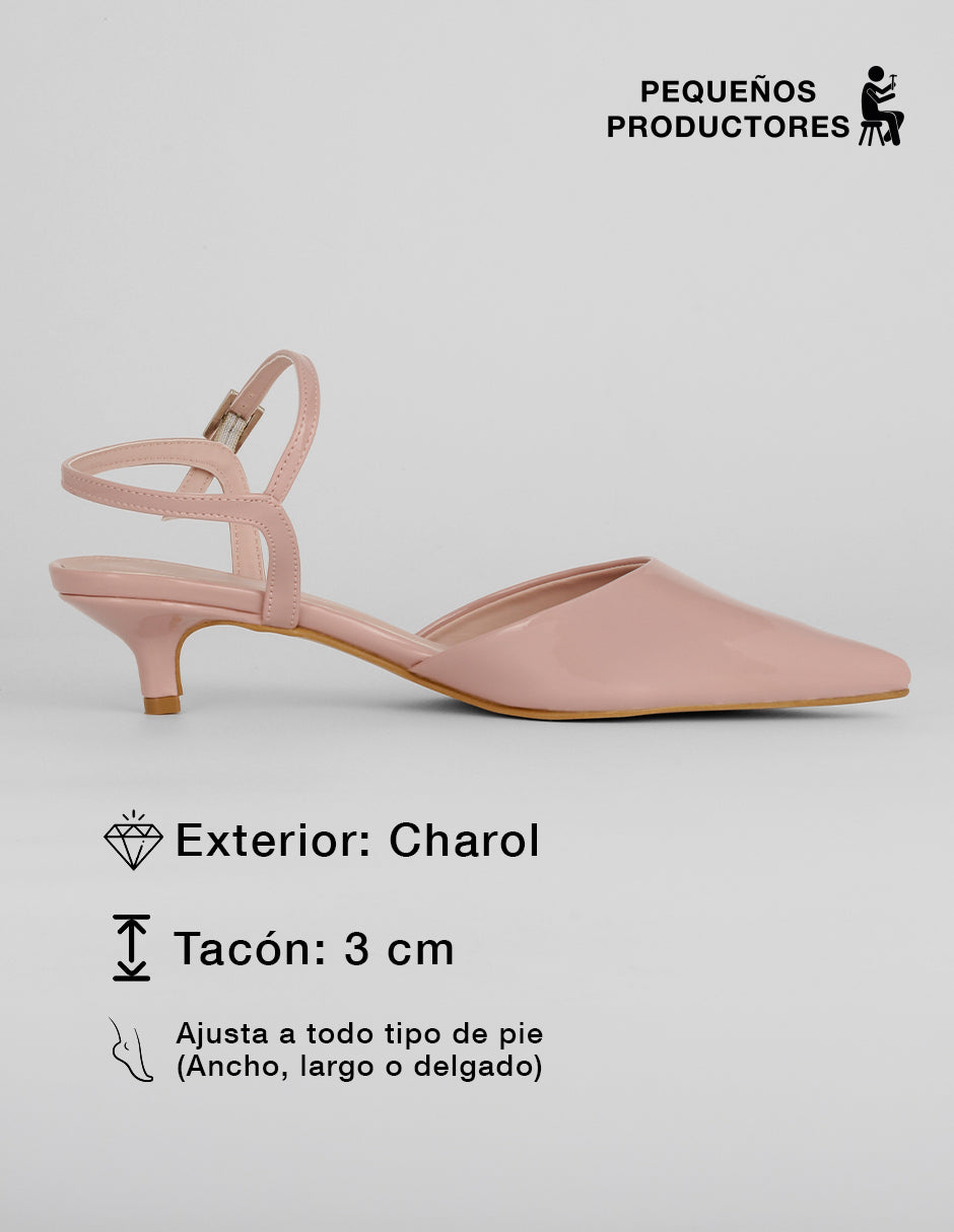 Zapatillas Slingback en Charol – Rosa