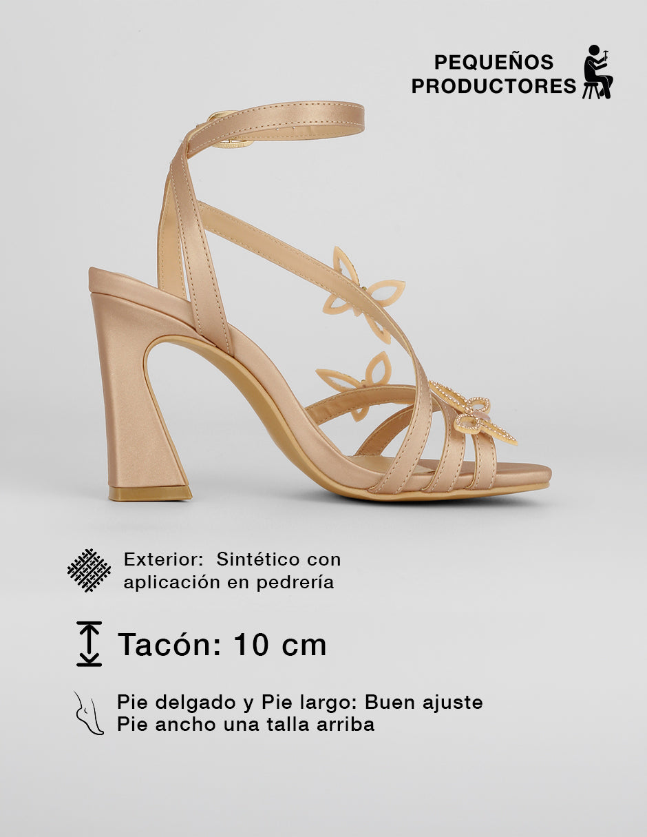 Sandalia con tacón Glowm en Sintético – Rosa