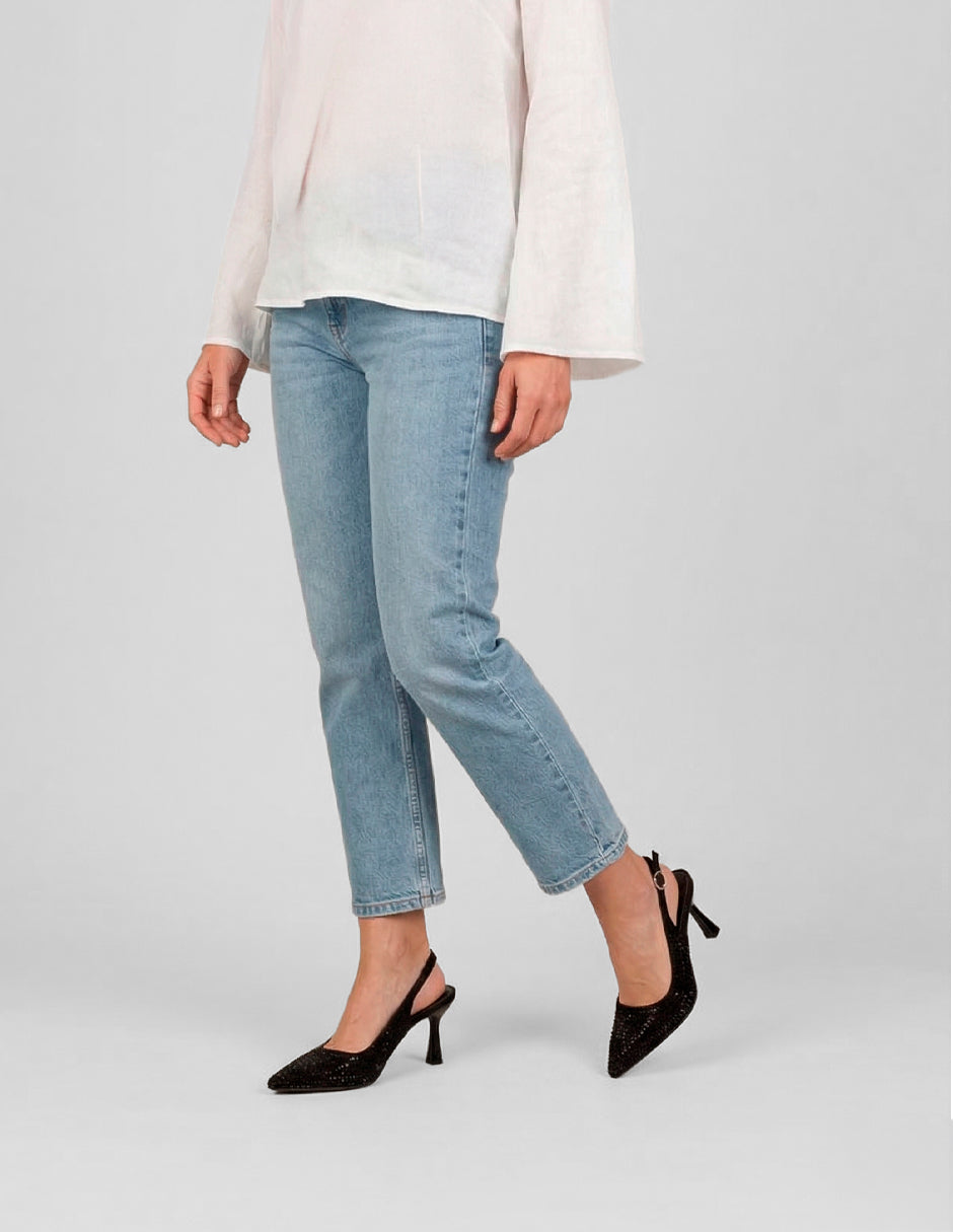 Zapatillas Slingback en Textil – Negro