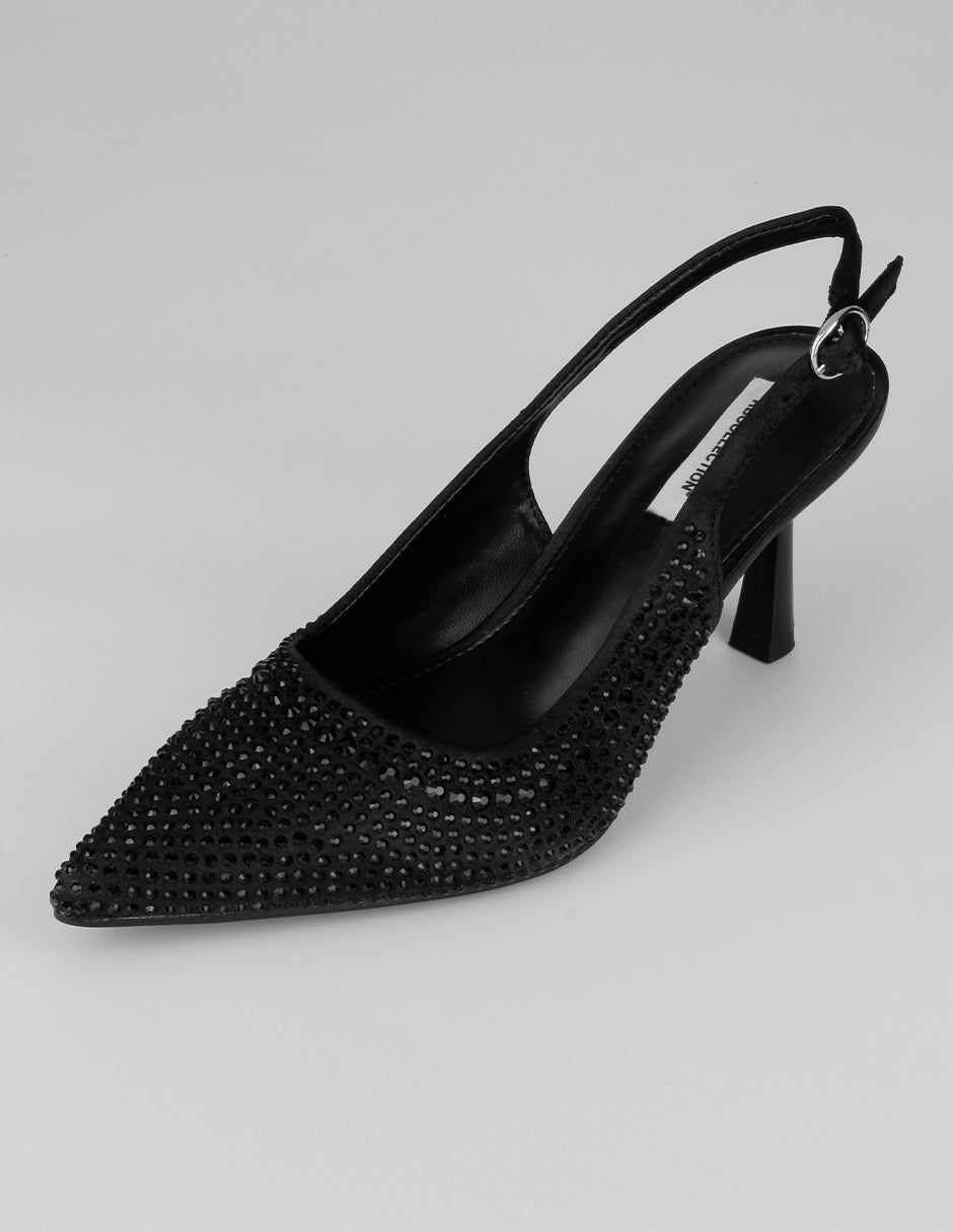 Zapatillas Slingback en Textil – Negro