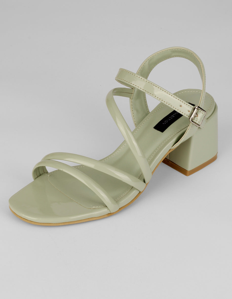 Sandalia con tacón Alnia en Charol – Verde