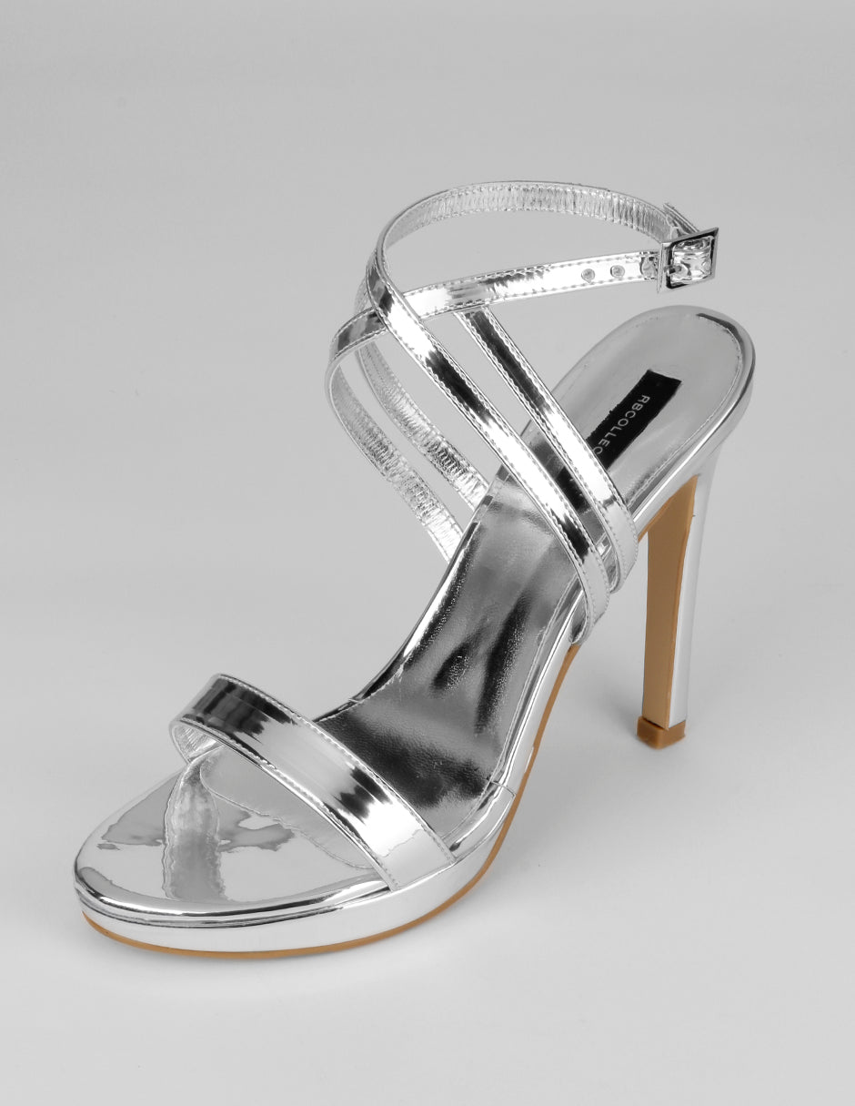 Sandalia con tacón Glowm en Sintético – Plata