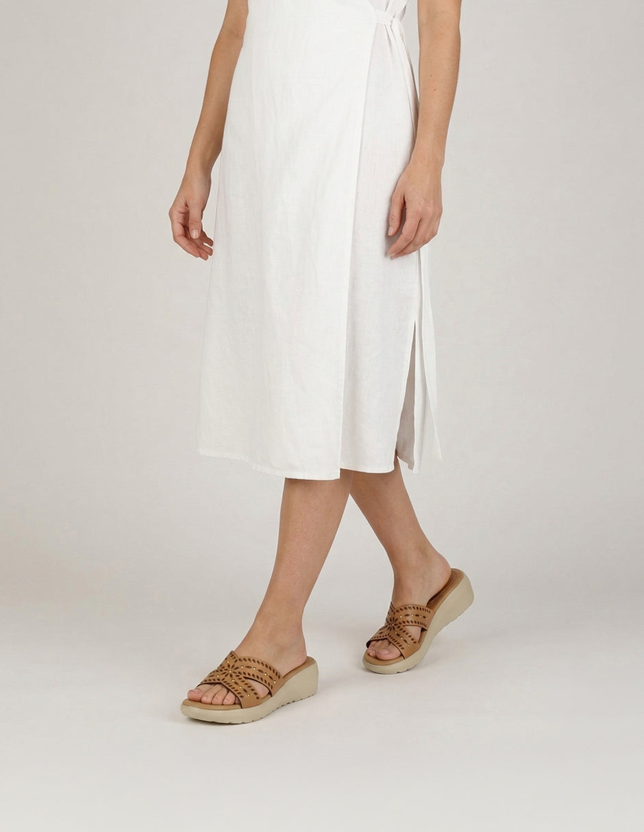 Sandalias con plataforma Daily en Piel vegana – Café