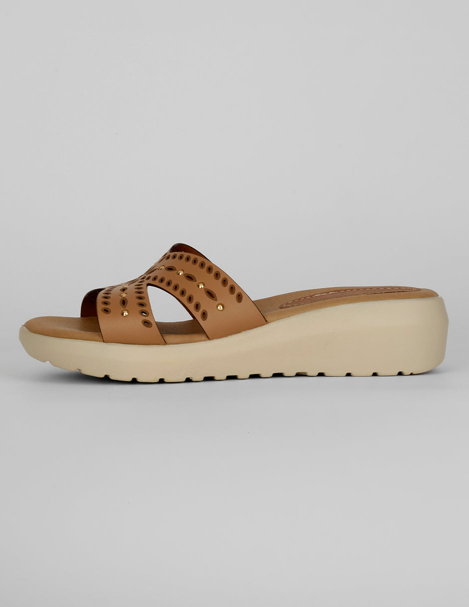 Sandalias con plataforma Exterior Piel vegana Color Café Para Mujer De RBCOLLECTION
