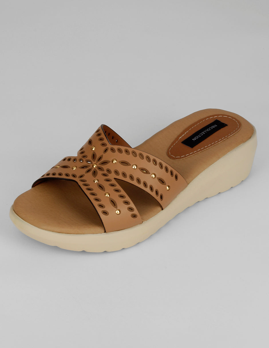 Sandalias con plataforma Daily en Piel vegana – Café