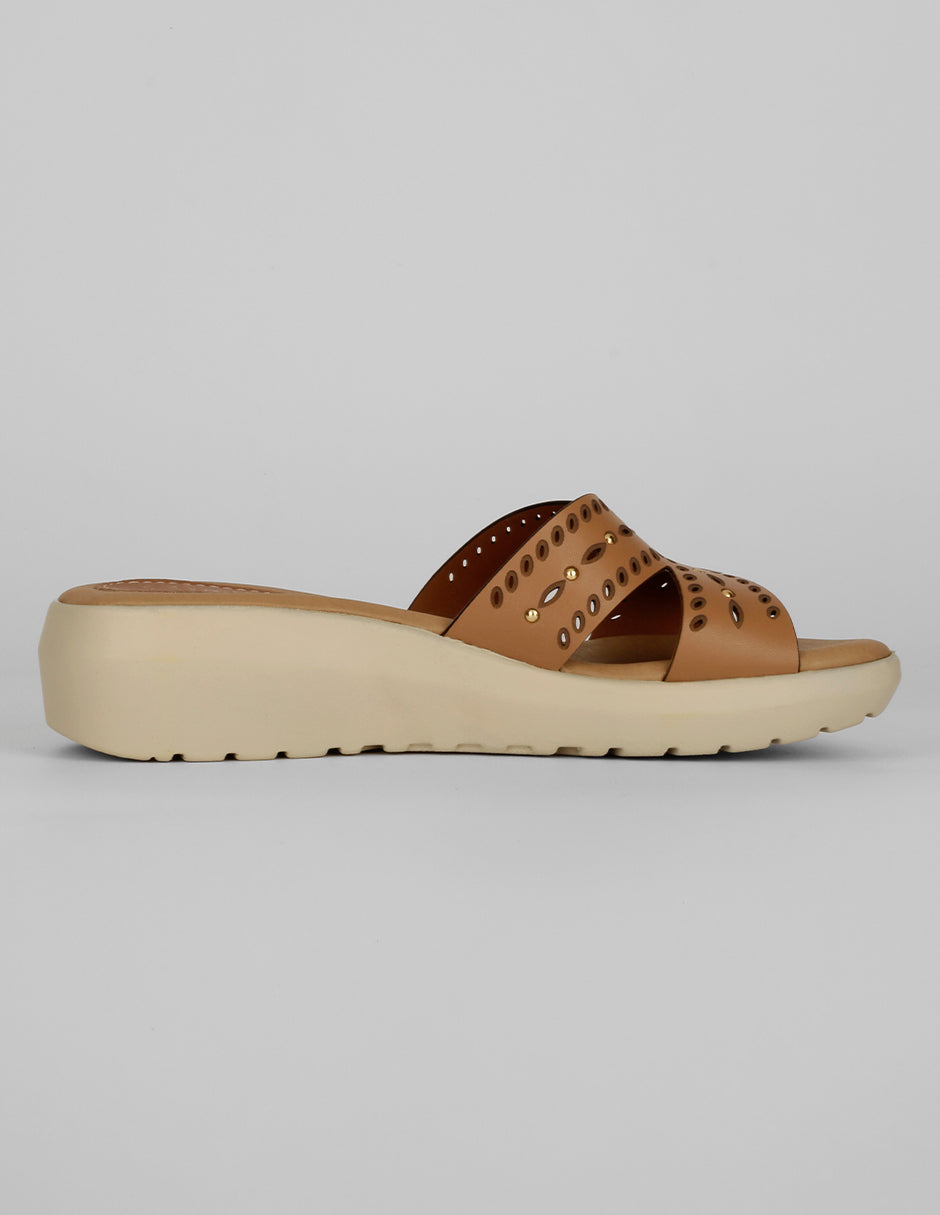 Sandalias con plataforma Daily en Piel vegana – Café