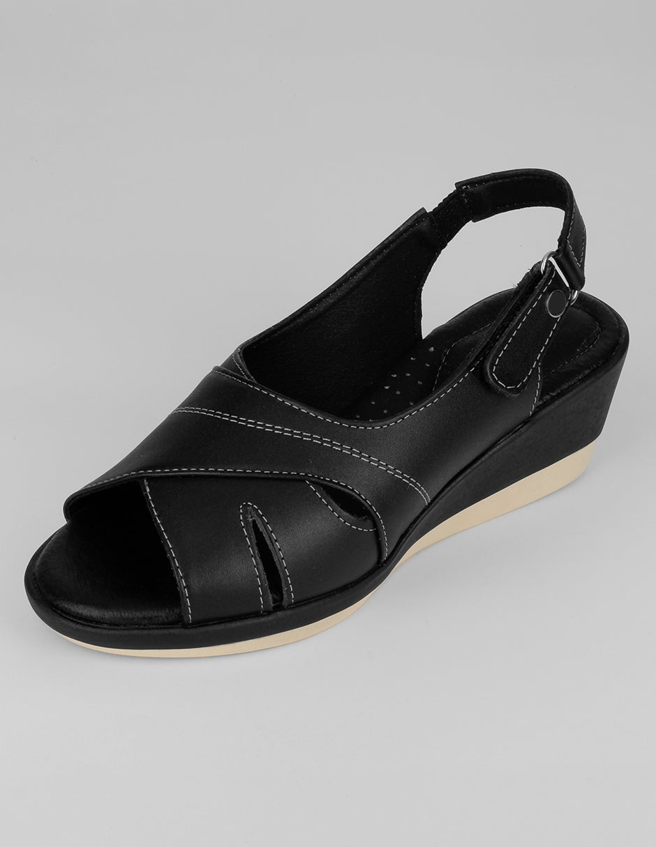 Sandalias con plataforma Hand made  en Piel – Negro