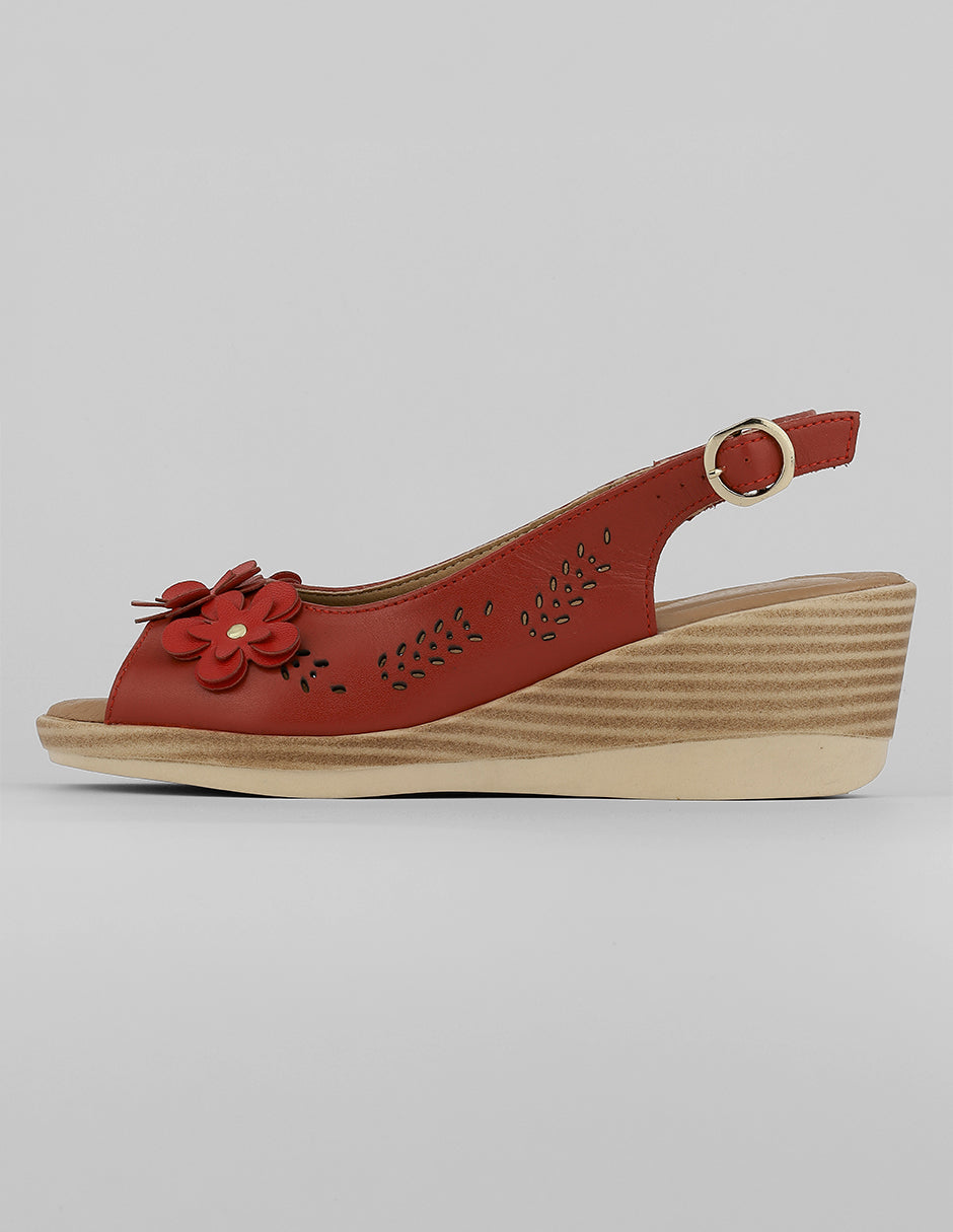 Sandalias con plataforma Exterior Piel Color Rojo Para Mujer De RBCOLLECTION