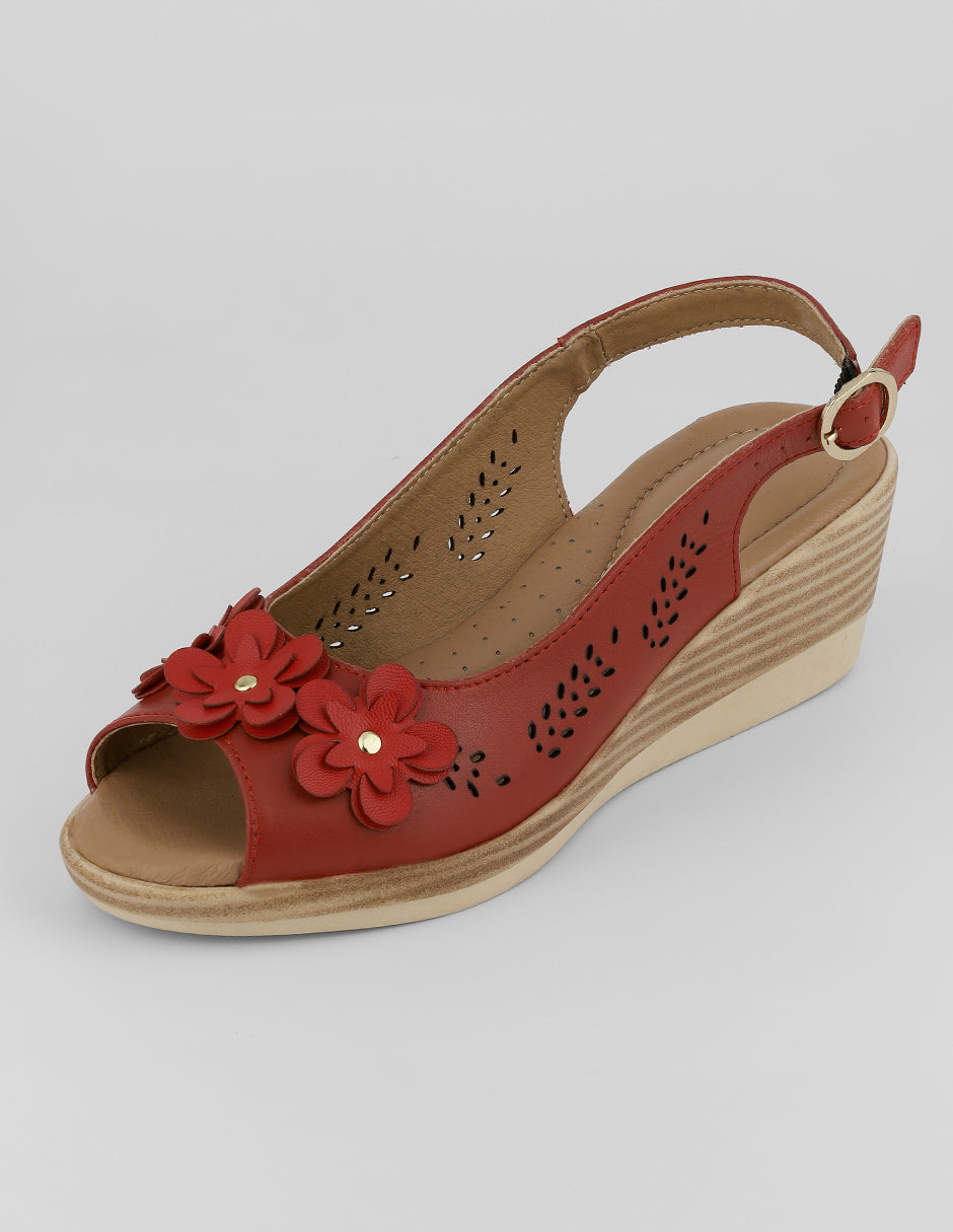 Sandalias con plataforma Soft en Piel – Rojo