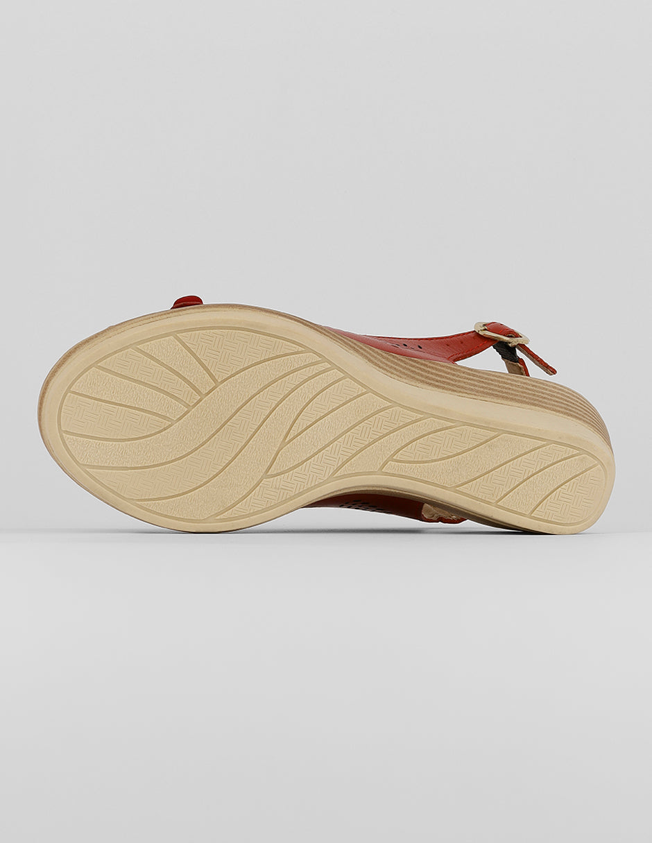 Sandalias con plataforma Soft en Piel – Rojo
