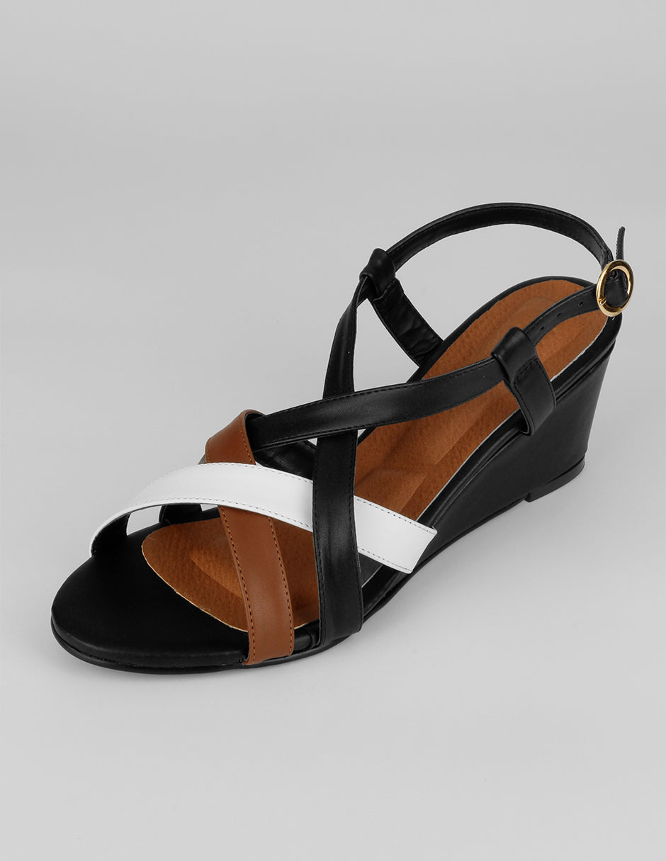 Sandalias con plataforma Naia en Piel vegana – Negro