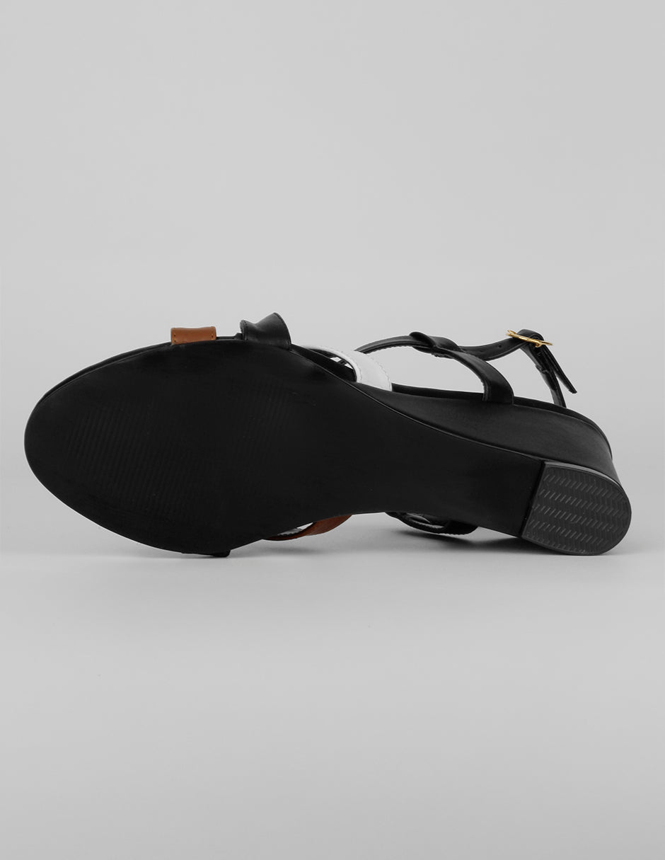 Sandalias con plataforma Naia en Piel vegana – Negro