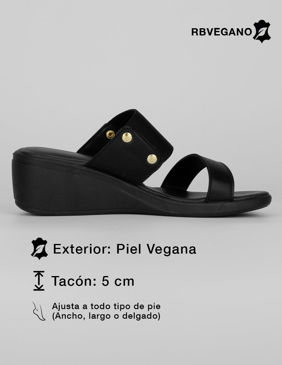 Sandalias con plataforma Yuri en Piel vegana – Negro