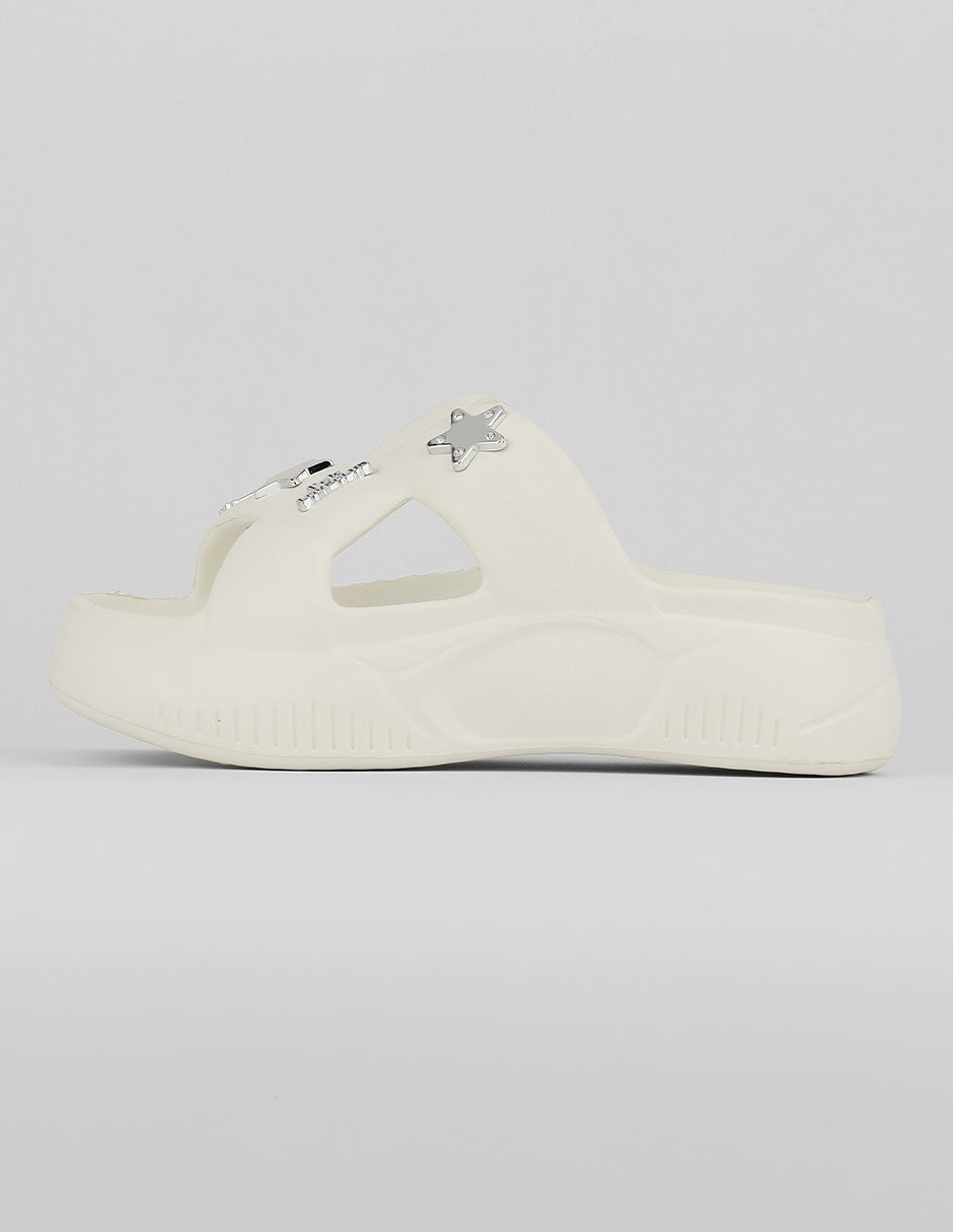 Sandalias con plataforma Exterior Sintético Color Blanco Para Mujer De RBBASICS