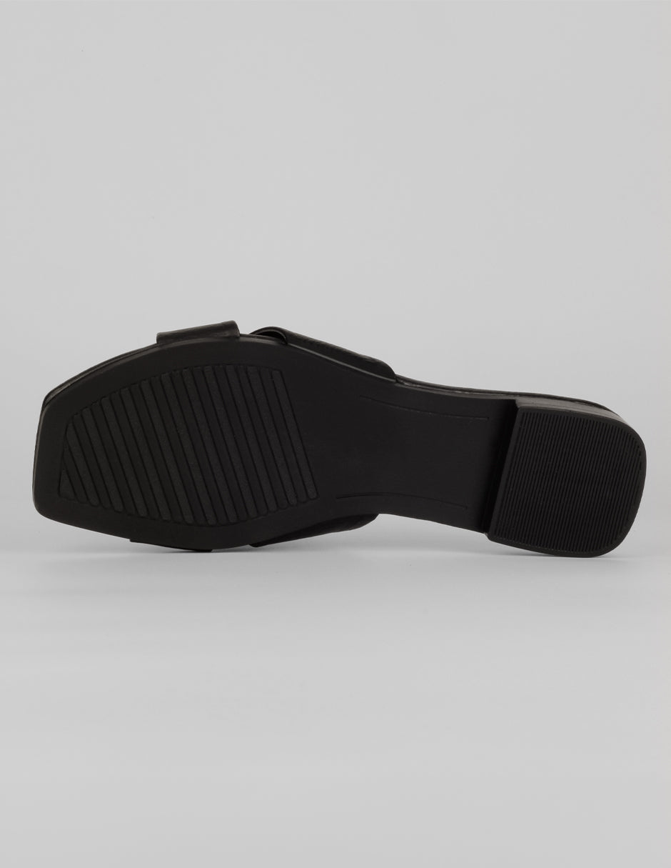 Sandalias de piso Soft en Piel vegana – Negro