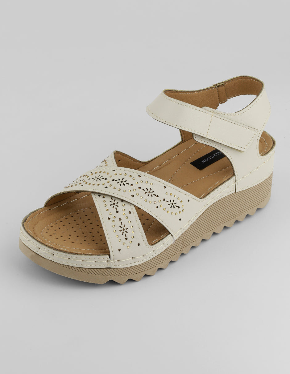 Sandalias con plataforma Steps en Piel vegana – Latte