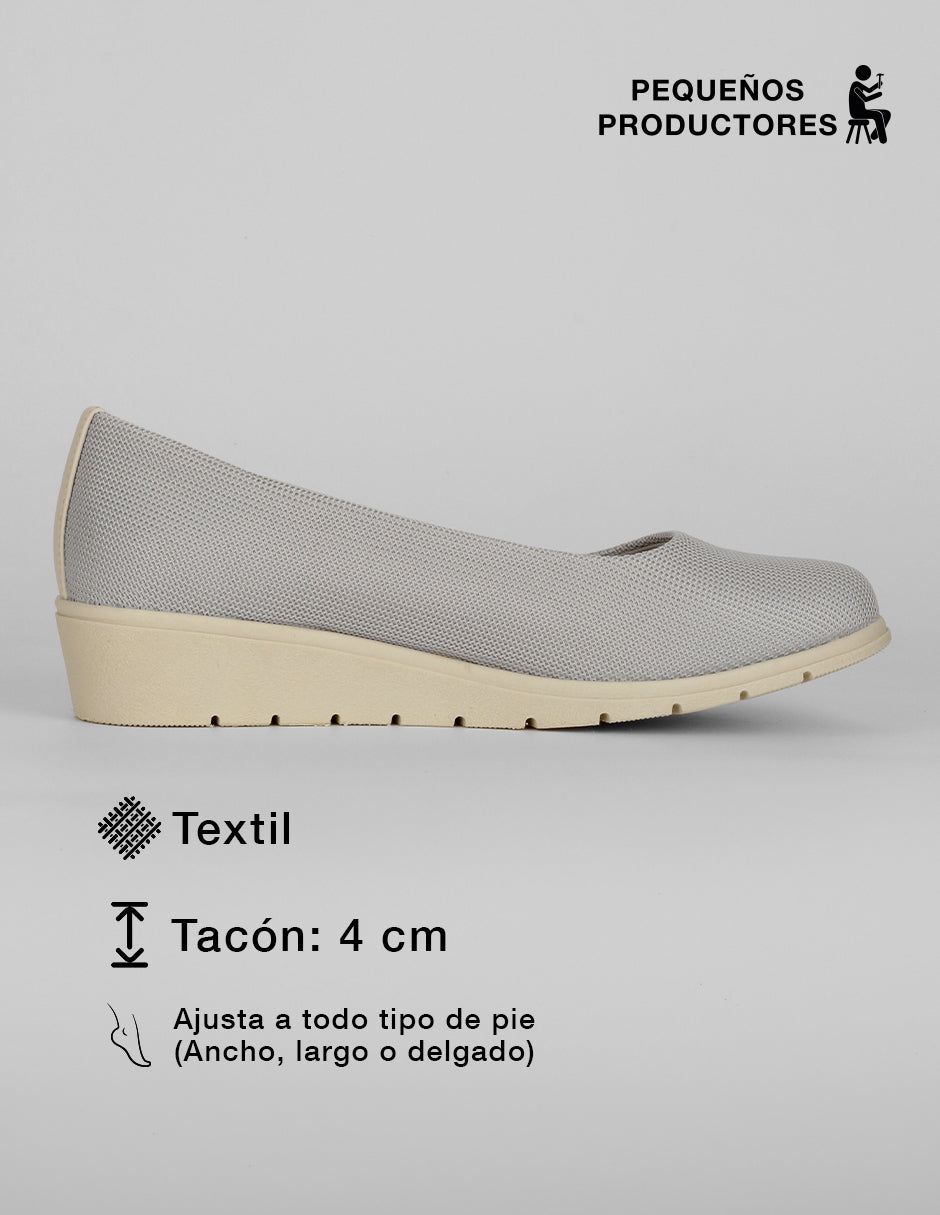 Flats clásicas Comfy en Textil – Gris