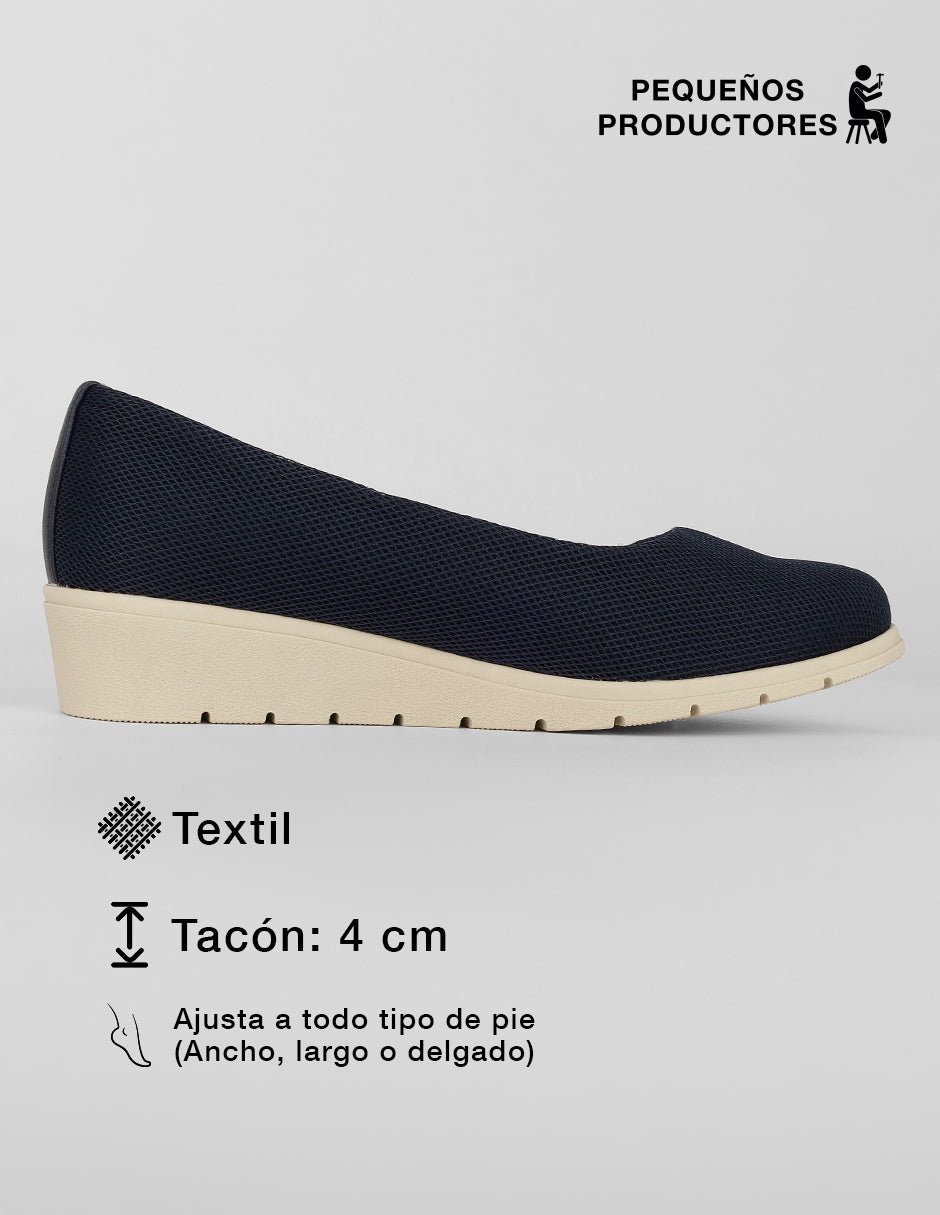 Mocasines Comfy en Textil – Azul