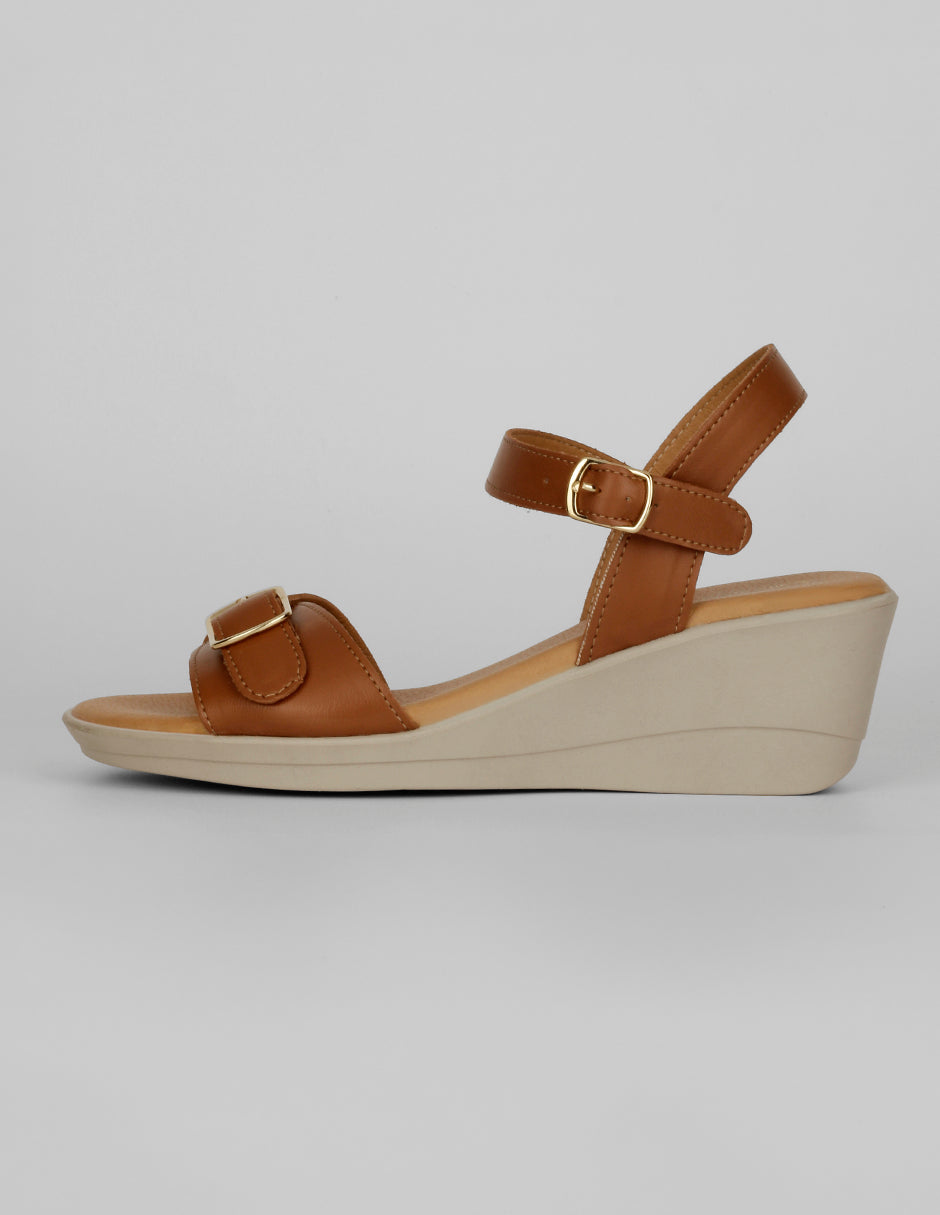 Sandalias con plataforma Exterior Piel vegana Color Café Para Mujer De RBCOLLECTION