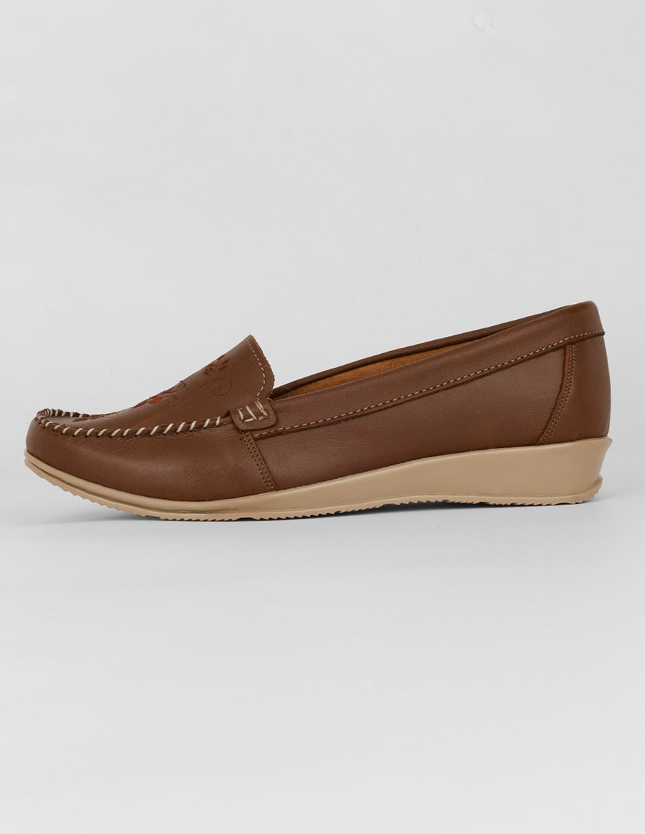 Mocasines Exterior Piel Color Café Para Mujer De RBCOLLECTION