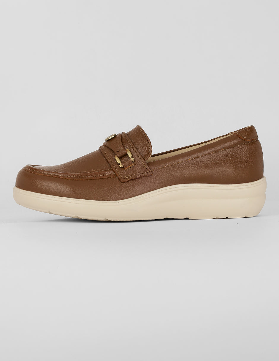 Mocasines Exterior Piel Color Café Para Mujer De RBCOLLECTION