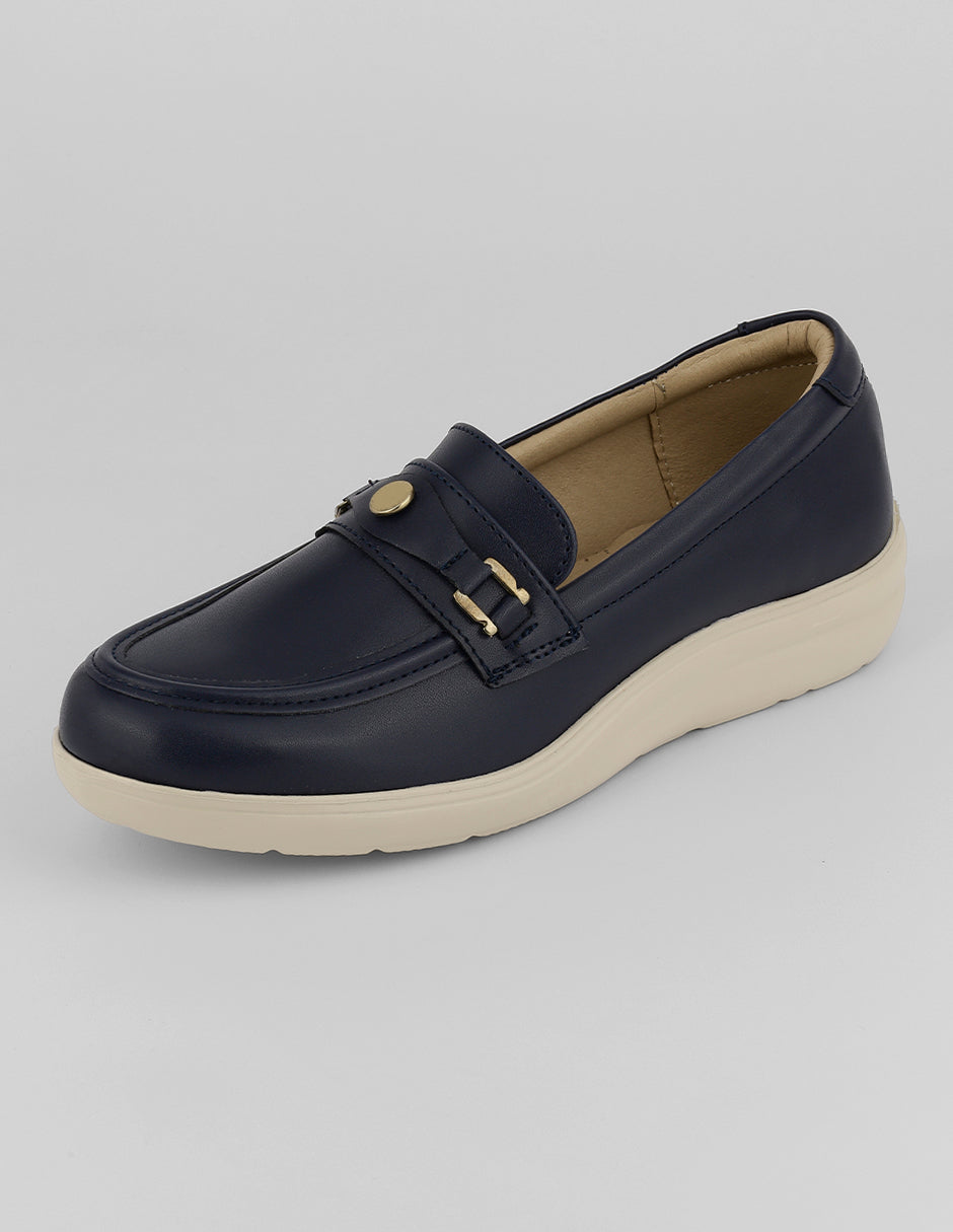 Mocasines Hand made en Piel vegana – Azul