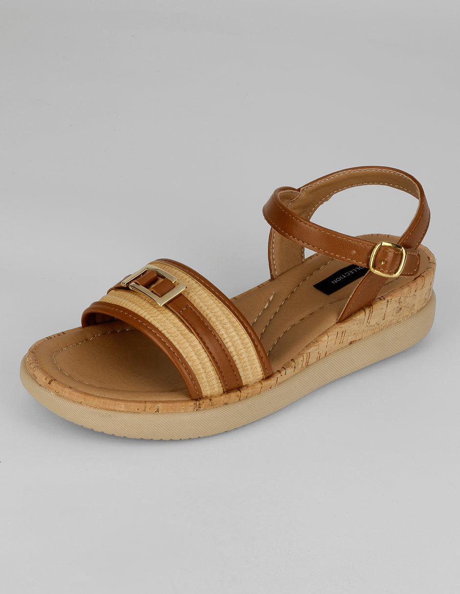 Sandalias con plataforma Soft en Piel vegana – Café
