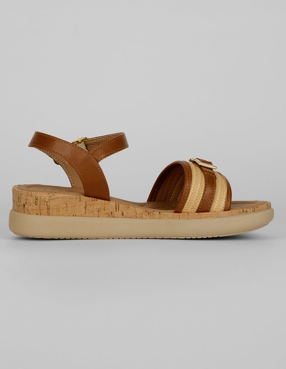 Sandalias con plataforma Soft en Piel vegana – Café